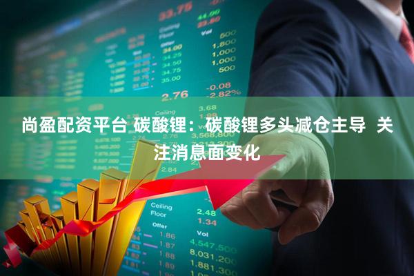 尚盈配资平台 碳酸锂：碳酸锂多头减仓主导  关注消息面变化