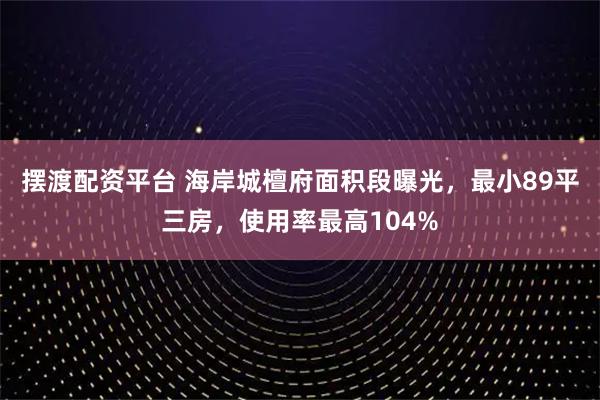 摆渡配资平台 海岸城檀府面积段曝光，最小89平三房，使用率最高104%